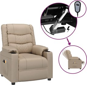 vidaXL Fotoliu de masaj electric, cappuccino, piele ecologică