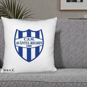 Perna Personalizata CSM Avantul Reghin 1949, 40x40 cm, Alb Pufos, Husa Detasabila, Perna Inclusa, BEKZ®