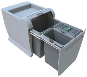 Coș de gunoi de plastic pentru deșeuri selecționate/încorporat 18 + 8 + 8 l City - Elletipi