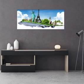 Tablou - Călătorie în jurul lumii (120x50 cm)