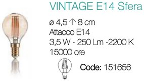 Bec LED VINTAGE E14 3.5W SFERA 151656