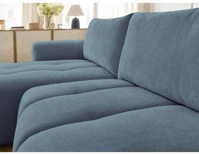 Colțar albastru extensibil/cu spațiu de depozitare (cu colț pe partea stângă/cu șezlong) Fuji – Bobochic Paris