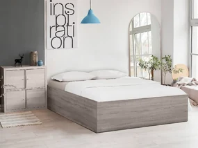 Pat BELLA 180 x 200 cm, stejar trufa Saltele: Cu saltele Somnia 18 cm, Somiera pat: Cu lamele curbate