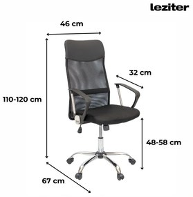 Scaun rotativ ergonomic de birou Fit, negru