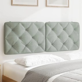 vidaXL Pernă tăblie de pat, gri deschis, 120 cm, catifea