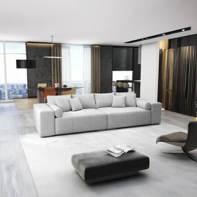 Canapea extensibilă dumonde cu ladă de depozitare si sezut confortabil din spuma high-density, Marbela Enjoy Grey XXL 295x100 cm