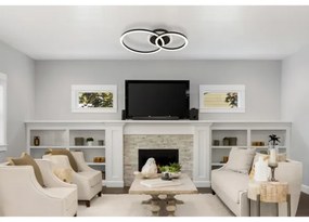 Plafonieră LED Globo 48039-30 LORETTA LED/30W/230V d. 33x50 cm negru