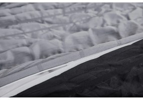 Lenjerie de pat neagră/gri din țesătură crep pentru pat de o persoană 140x200 cm Naomi – My House