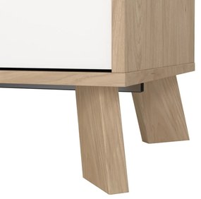 Comodă albă-în culoare naturală cu aspect de lemn de stejar 147x73x39 cm Ikast – Tvilum