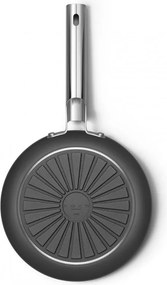 Tigaie cu capac SMEG CKFF2401BLM, 1,9 l, Ø24 cm, Acoperire cu teflon, Pana la 250°C, fără PFAS, Inductie, Negru