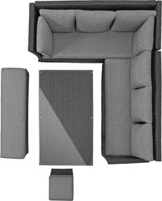 Set mobilier de grădină pentru familie Avenberg CORSICA negru/gri
