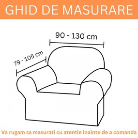 Set huse elastice din catifea pentru canapea 3 locuri + 2 fotolii, cu brate, alb murdar, HCCJS-10