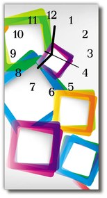 Ceas de perete din sticla vertical Dreptunghiuri de culoare art colorate