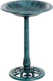 Outsunny Baie pentru Păsări de Grădină Exterior cu Design Floral și Finisaj Îmbătrânit, Ușoară și Rezistentă, Verde | Aosom Romania