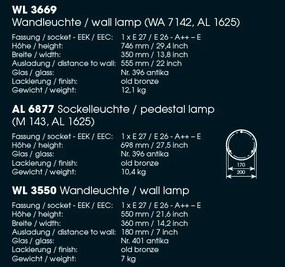 Aplica iluminat exterior din fier forjat design clasic in stil Empire, WL 3669