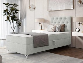 Pat de o persoană 80 cm Jenaks 1 (Gri) (cu somieră și saltea) (cu sp. depozitare) (D). Promo -17%. 1103584