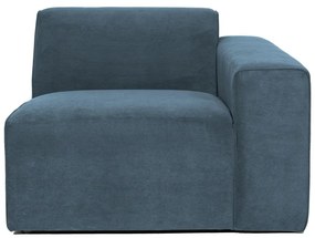 Modul pentru canapea albastru cu tapițerie din catifea reiată (cu colț pe partea dreaptă) Sting – Scandic