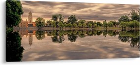 Tablou cu lac și copaci (120x50 cm)