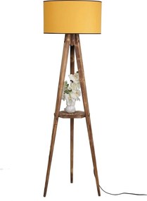 Lampadar SEHBALI, stejar/galben, lemn/material textil, 45x153 cm