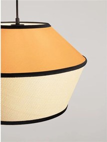 Lustra cu abajur stratifiat catifea Mustard cu hartie naturala VELISS
