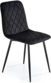 Scaun K525, negru, stofa catifelata/metal, 45x55x89 cm
