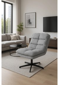 Fotoliu rotativ relaxant KATANIA cu taburet, gri deschis