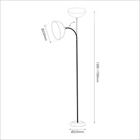 Lampă de podea ZACK 1xE27/15W/230V albă