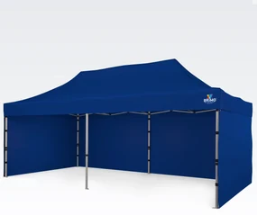 Pavilion pliabil 3x6m - cu 3 pereți - Albastru
