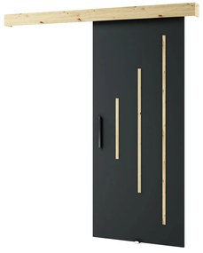 Uși culisante 90 cm Lovella (stejar artisan + negru mat). 1043554