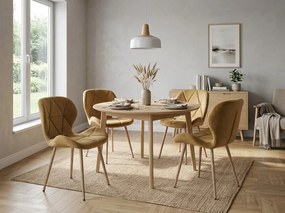 Scaun de sufragerie MANGO VELVET, maro deschis