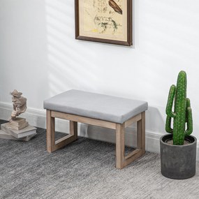 HOMCOM Bancă pentru picioare în design scandinav, taburet, suport pentru picioare, 68 cm x 38 cm x 42 cm, Gri + Natural | Aosom Romania