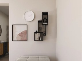 Polita de perete ALITTY 96x46 cm, neagra