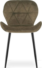Scaun de masa MANGO VELVET cu picioare negre, maro