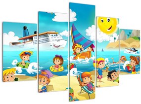 Tablou -Ziua la plajă (150x105 cm)