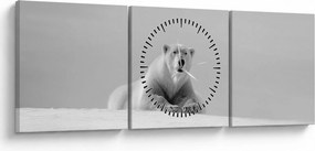 Tablou - Ursul polar (cu ceas) (90x30 cm)