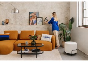 Colțar galben muștar cu tapițerie din stofă bouclé (colț dreapta) Imola – Bonami Selection