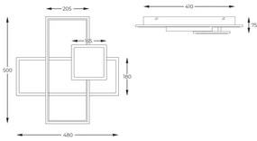 Plafonieră LED Zuma Line MX4463-3-3YYCGT SALO LED/46W/230V auriu