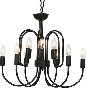 Candelabru din metal, negru, cu 12 brațe, 46 x 54 cm, „Cayeux”