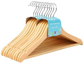 Set de 10 umerase din lemn pentru copii, Songmics, Natural, 35x1.2x20 cm