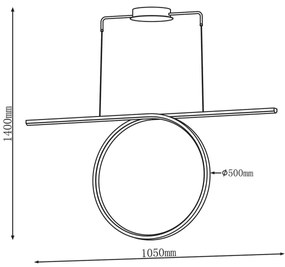 Lustră LED suspendată pe cablu ODETTA LED/42W/230V 4000K neagră