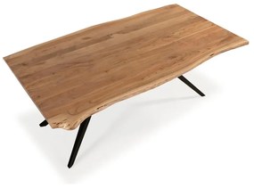 Masă de dining în culoare naturală cu blat din lemn de acacia 100x200 cm Mudri – Marckeric