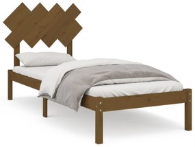 3104836 vidaXL Cadru de pat Single 3FT, maro miere, 90x190 cm, lemn masiv