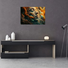 Tablou pe sticlă - Chip în Spațiu (70x50 cm)