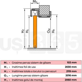 Usa glisanta Porta Decor cu incuietoare si toc porta tunel -Alb Alb, Folie Decor