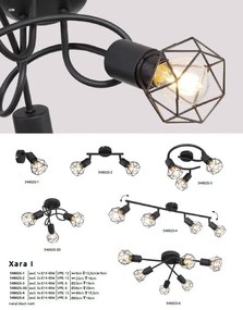 Plafoniera cu 4 spoturi design industrial XARA I negru