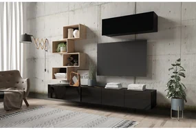 Mobilier living Calabria C29 BLACK (Negru + Stejar artisan) (fără iluminat). 1051569