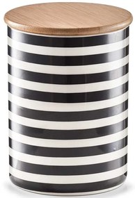 Recipient ceramic STRIPES cu capac din bambus, 900 ml, ZELLER