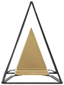 Decoratiune aurie din polirasina, 15x15x21 cm, Double Piramid Mauro Ferretti