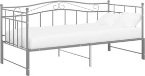 vidaXL Cadru pat canapea extensibilă, gri, 90x200 cm, metal