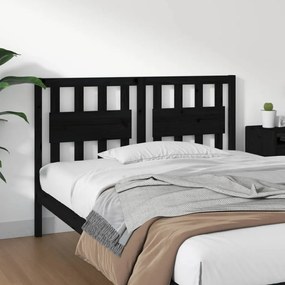 818574 vidaXL Tăblie de pat, negru, 145,5x4x100 cm, lemn masiv de pin